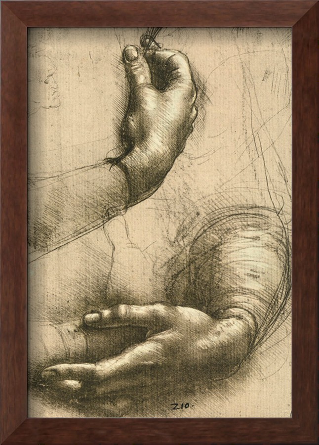 Study of Female Hands, Drawing, Royal Library, Windsor - Leonardo Da Vinci Painting